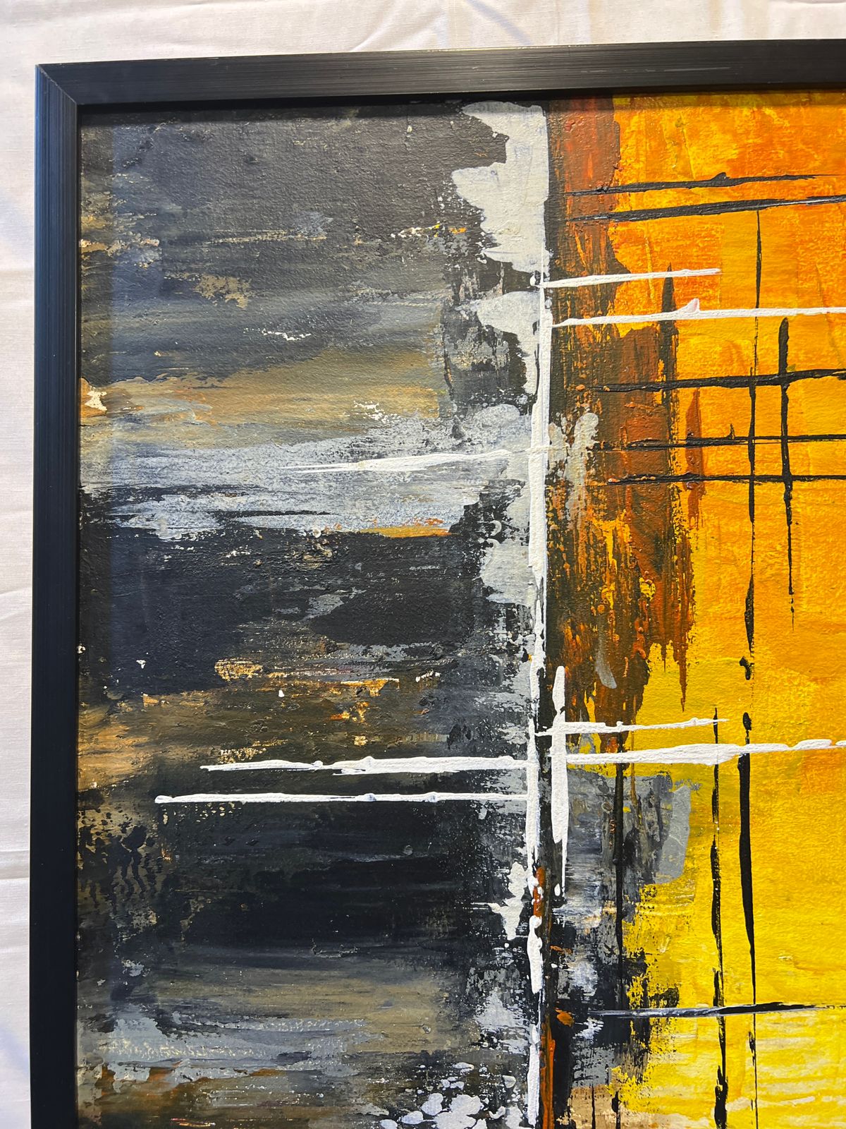 Handmade Oil Painting on Canvas | Abstract Sun Landscape | 24x36 Inches