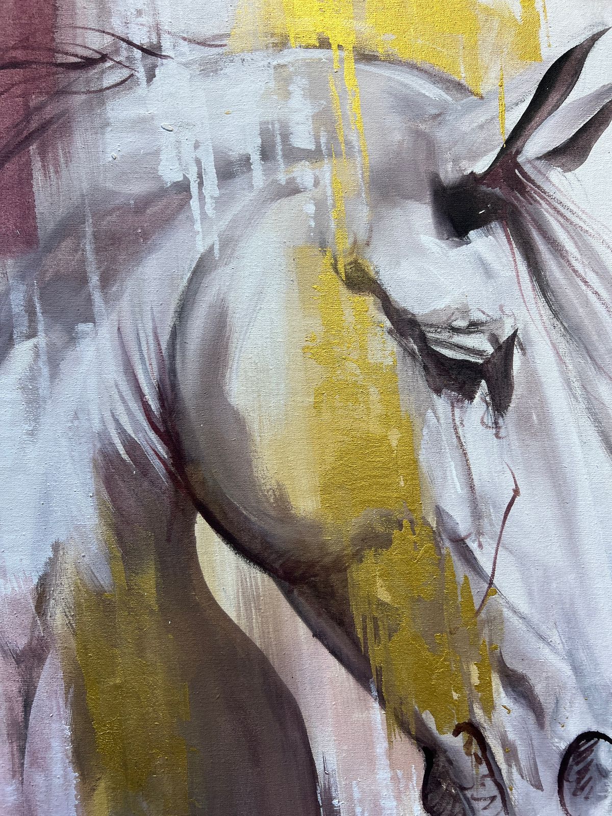 Majestic Horse Painting – Abstract Wall Art (24 x 36 inches)