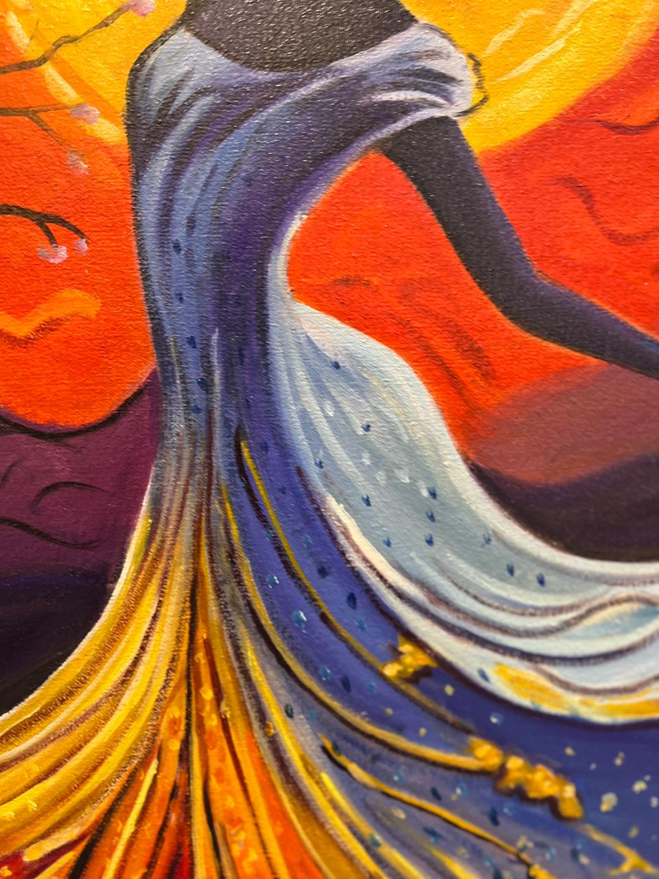 Dancing Soul in Bloom – Handmade Oil Painting 30×42 in