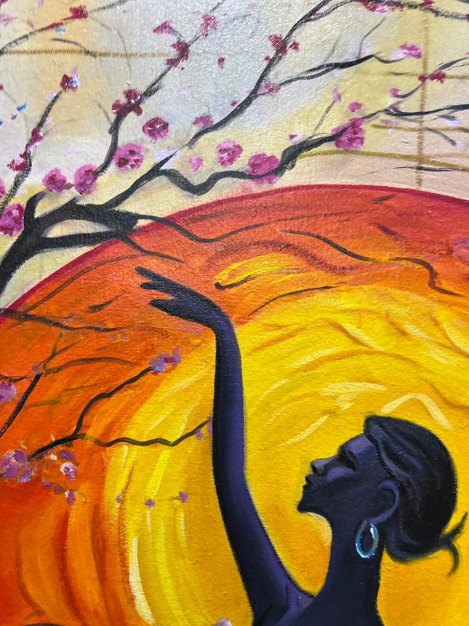 Dancing Soul in Bloom – Handmade Oil Painting 30×42 in