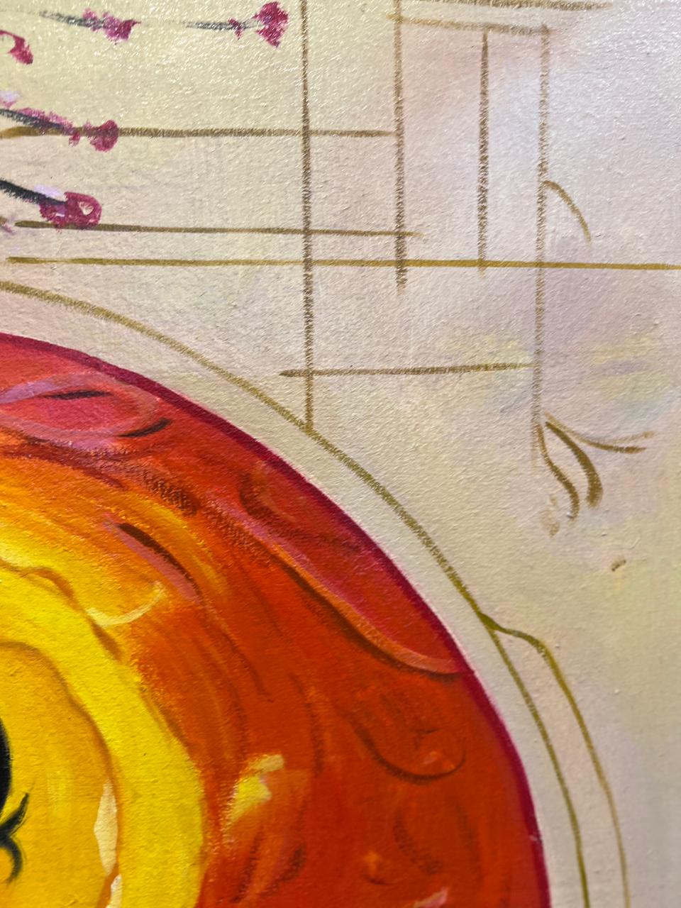 Dancing Soul in Bloom – Handmade Oil Painting 30×42 in