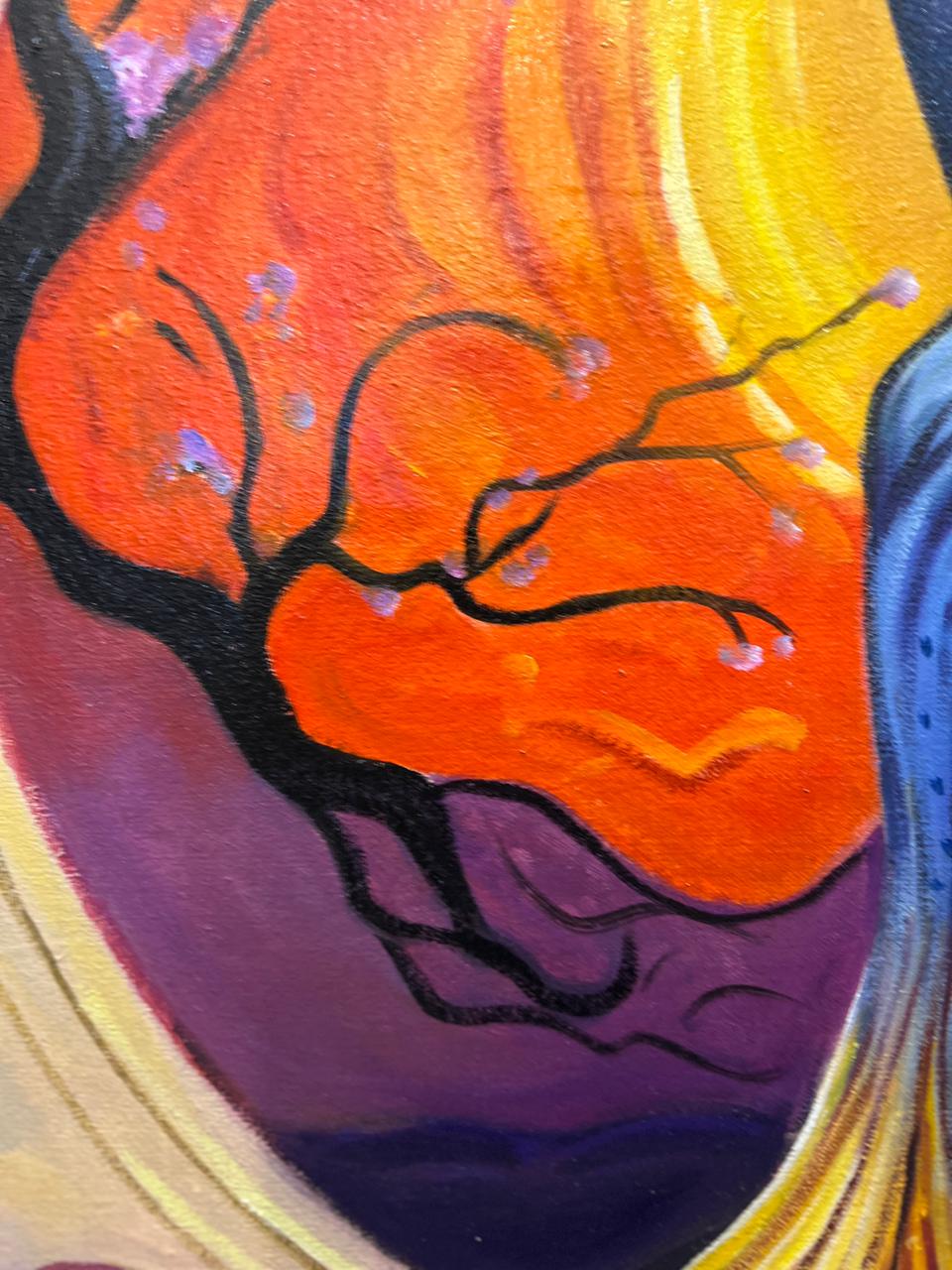 Dancing Soul in Bloom – Handmade Oil Painting 30×42 in