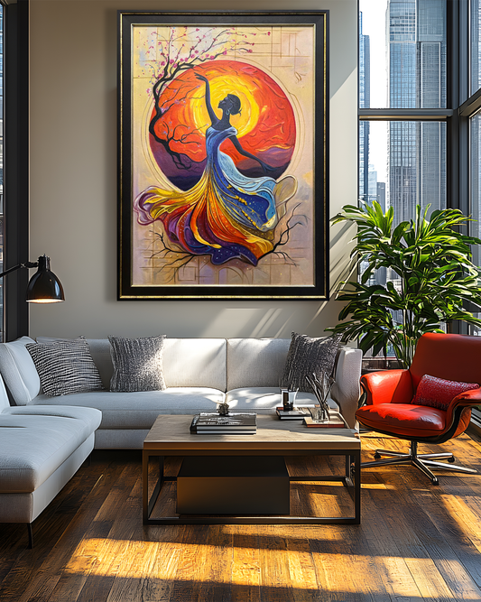 Dancing Soul in Bloom – Handmade Oil Painting 30×42 in