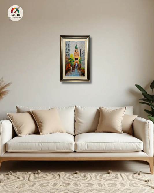 "Heritage Street View – Hand-Painted Wall Art (18 x 30 Inches)"