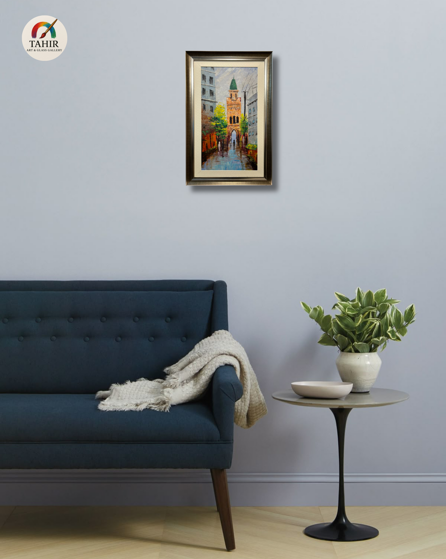 "Heritage Street View – Hand-Painted Wall Art (18 x 30 Inches)"