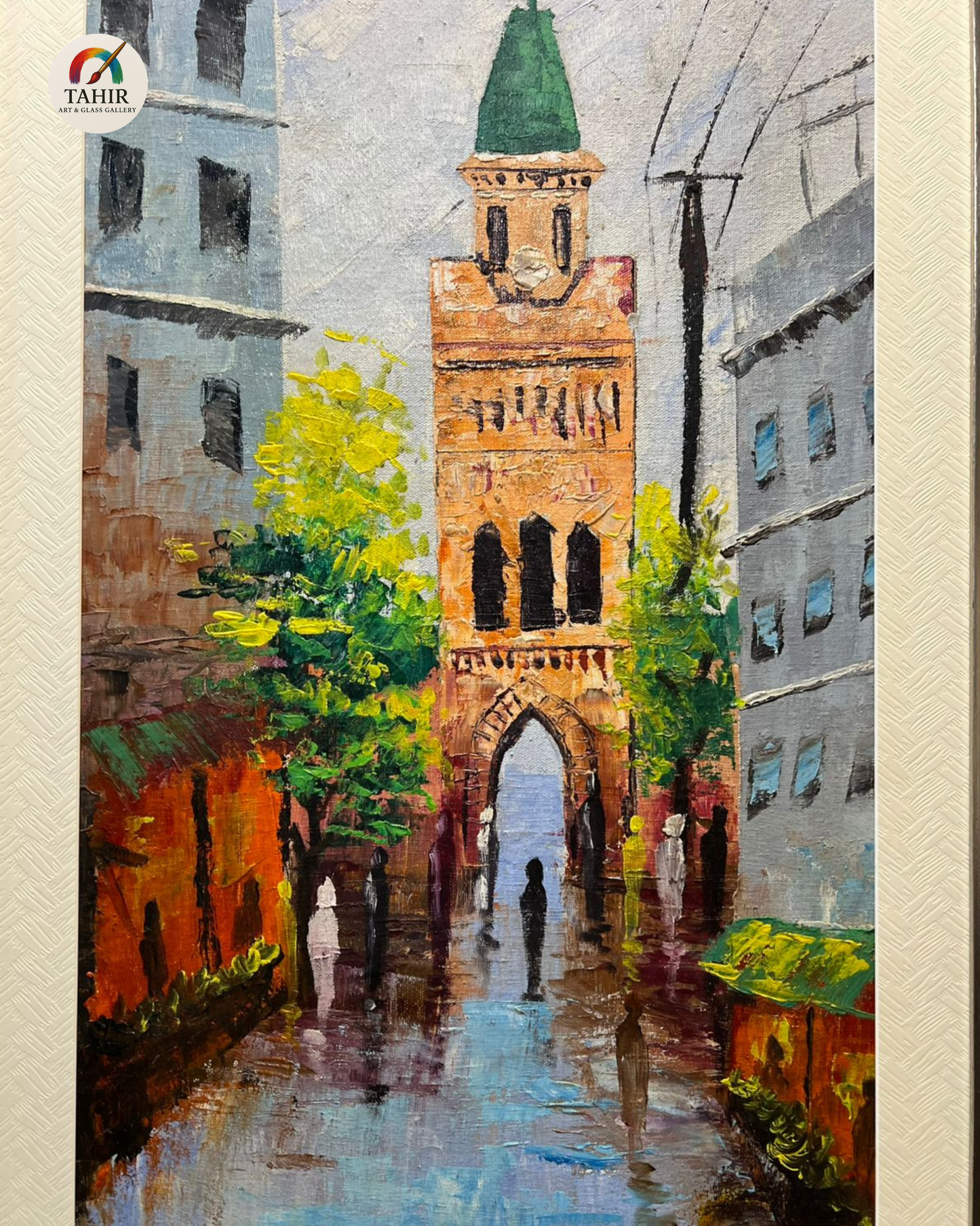 "Heritage Street View – Hand-Painted Wall Art (18 x 30 Inches)"